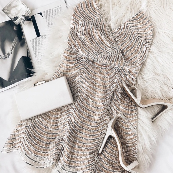 Lulus Dresses & Skirts - Lele White and Silver Sequin Mini Dress